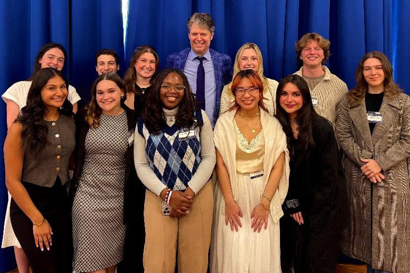 Students from the Research Methods capstone class with Dr. Nils Olsen